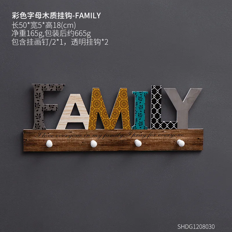 

Letter coat hook clothing store wall decoration storage wall hanging