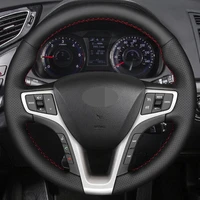 diy black genuine leather%c2%a0car accessories steering wheel cover for hyundai i40 2011 2012 2013 2014 2015 2016 2017 2018 2019 2020