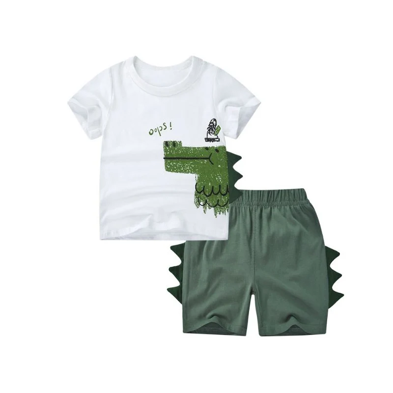 2 шт. хлопковая футболка и шорты для мальчиков девочек|Комплекты одежды девочек| |