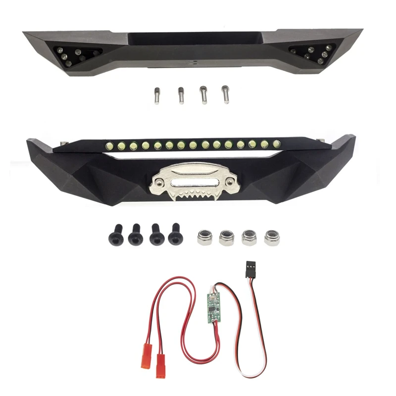

Металлический передний и задний бампер светодиодный светильник кой для 1/10 RC Crawler Axial SCX10 II 90046 SCX10 III AXI03007, детали для обновления