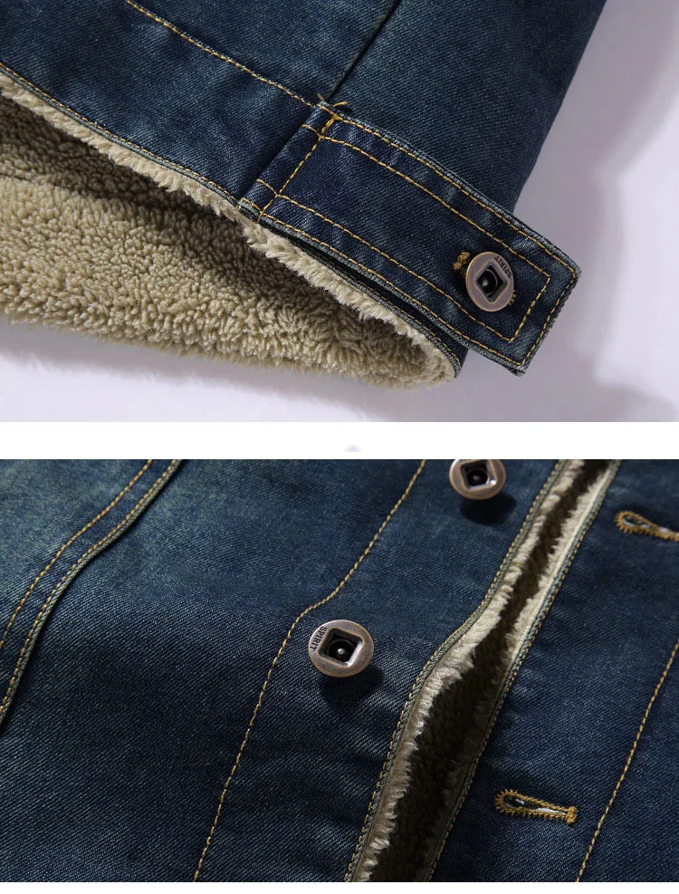 

Free shipping Winter Warm Denim Jacket 6XL Men Thick Military Coat cotton Fur Collar Bomber Jeans Jacket cowboy 2020 clothing