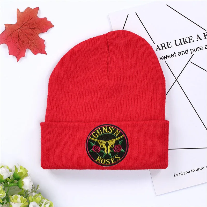 Женская трикотажная зимняя шапка Guns N Roses повседневная | Аксессуары для одежды