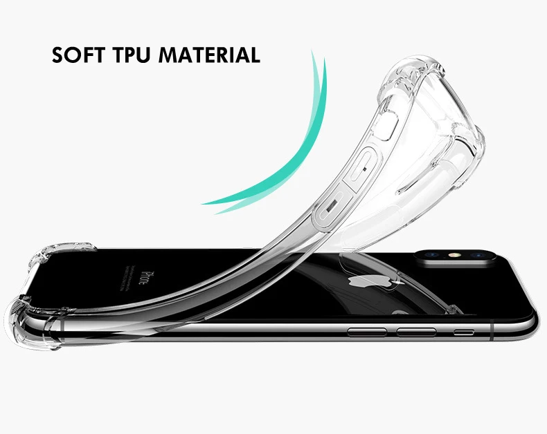 Противоударный прозрачный чехол с подушкой безопасности для iPhone X 8 Plus Прозрачная