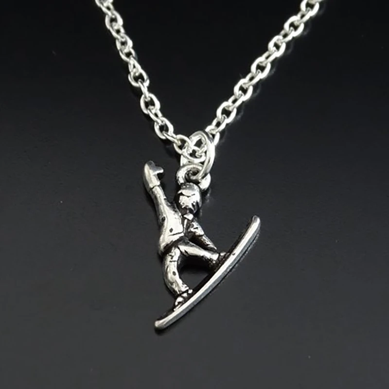 

Snowboarder Keychain black edc retractable oval shape chain ring connector outdoor tools sports and entertainment