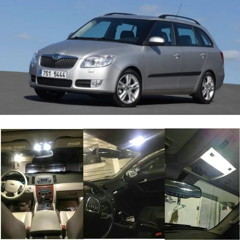 

Полный комплект светодиодного интерьерного освещения для Skoda Fabia 5J sw Fabia 6Y Fabia 6Y sw Fabia NJ Rapid NH Roomster 5J Yeti 5L