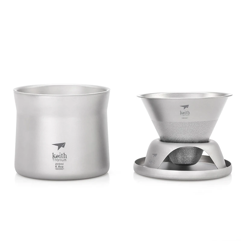 Juego de tazas de t&eacute; y caf&eacute; de titanio, Set de filtros de caf&eacute;, botella de agua bacteriost&aacute;tica saludable, taza de filtro de goteo de caf&eacute;, fabricante de t&eacute; y caf&eacute;-3