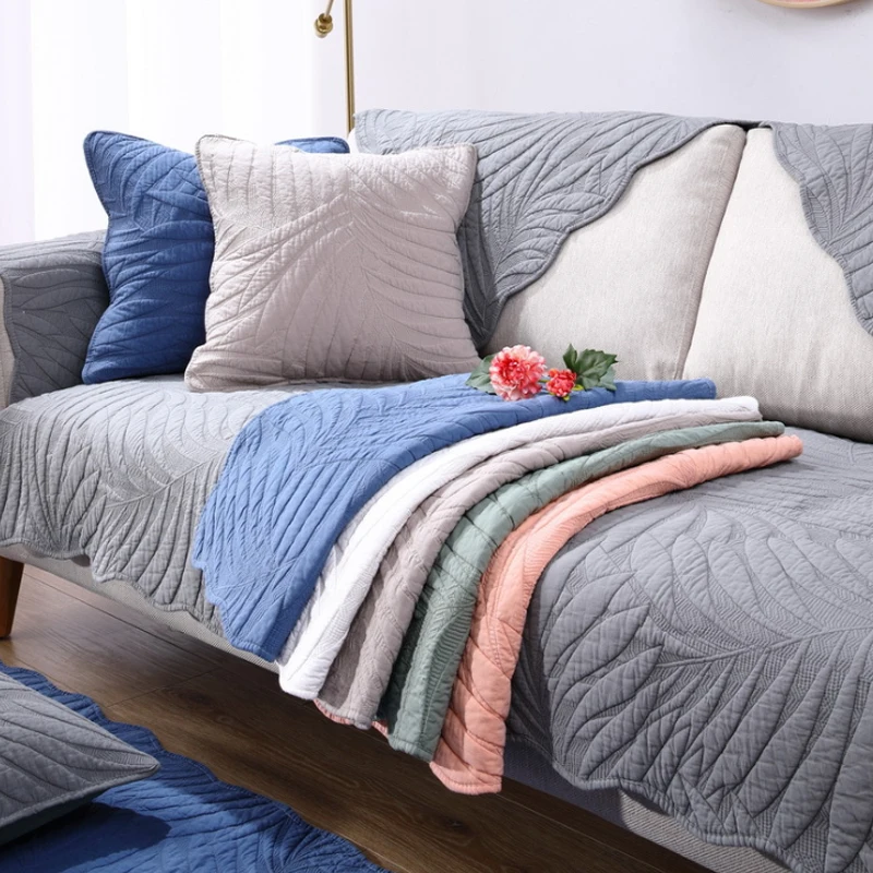 Sofa Cushion Cover Four Seasons Universal Cotton Fabric Couch Non-slip Slip Covers For Living Room Corner Sofas Towel | Дом и сад