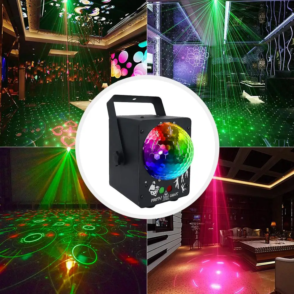 

Sound Disco Laser Light RGB Projector Party Lights DJ Lighting Effect for Sale LED for Home Wedding Decoration UK/US/EU/AU Plug