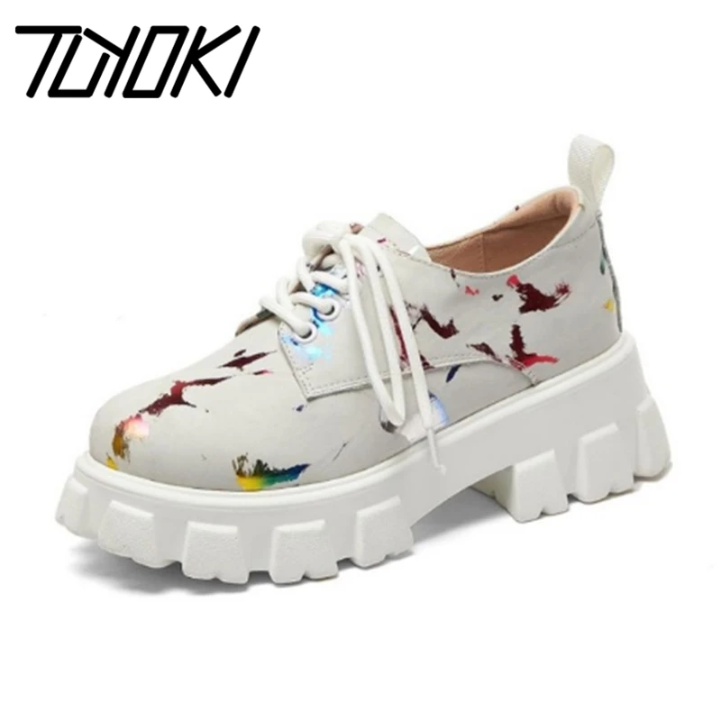 

Tuyoki New Design Women Pumps Genuine Leather Print Women Shoes Fashion Cool Shoes Women Club Footwear Size 34-39
