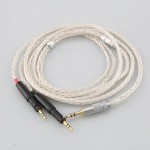 6.5mm 2.5mm XLR 4.4mm 16 Core OCC Silver Plated Braided Earphone Headphone Cable For Audio-Technica ATH-R70X