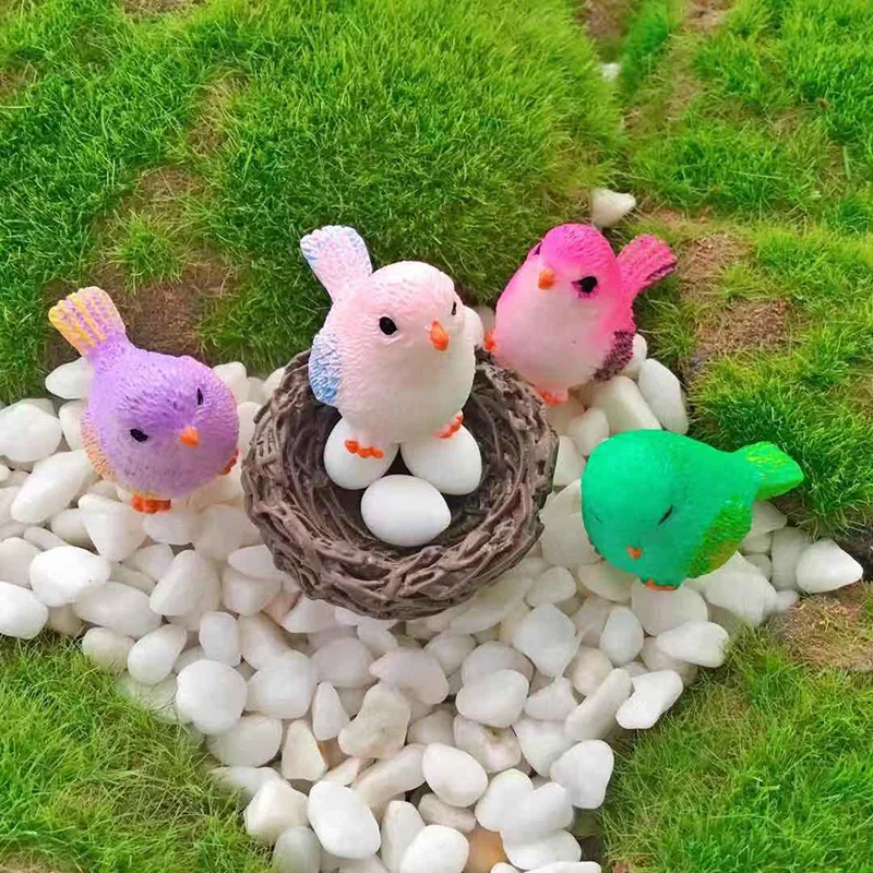 

Creative Simulation Parrot Parakeet Miniature Landscape Ornament Animal Model Lawn Figurine Artificial Bird Photography Props