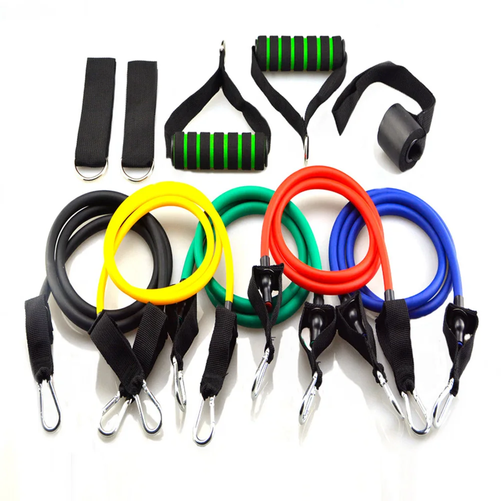

Hot 11Pcs Training Resistance Bands Set Exercise Bands Door Anchor Handles Waterproof Carry Bag Legs Ankle Straps MVI-in