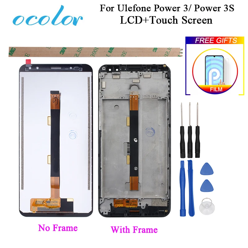 Ocolor для Ulefone Power 3 ЖК дисплей + сенсорный экран с рамкой пленка дигитайзер в сборе