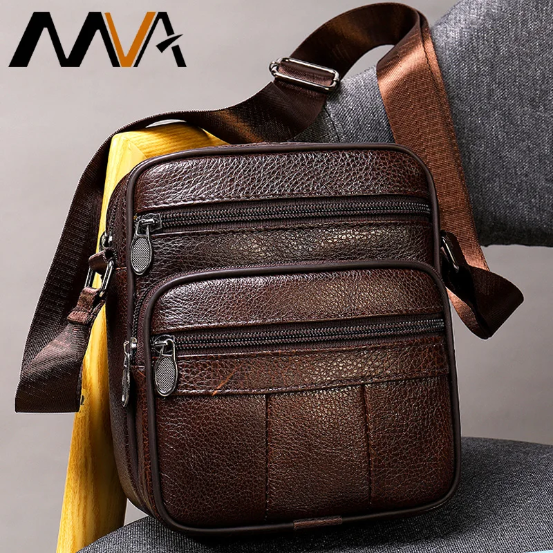 

MVA Men's Bags Genuine Leather Shoulder/Crossbody Bags For Men Messenger Bag Leather Men Handbag Small Men's Shoulder Bag Male