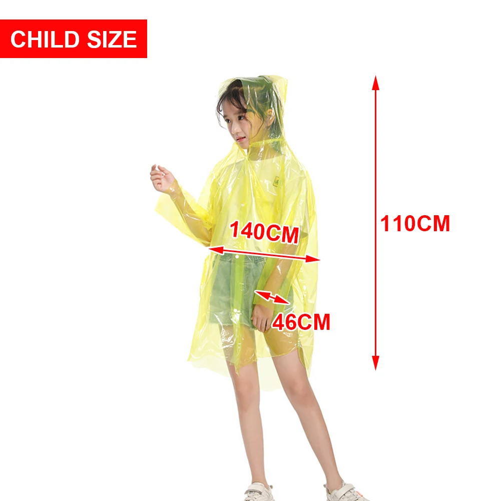 Модный одноразовый дождевик из полиэтилена водонепроницаемый дождевик-пончо с
