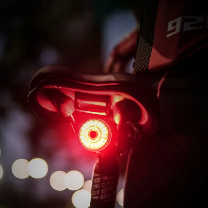 

Велосипедный задний фонарь, водонепроницаемый светодиодный смарт-стоп-светильник с функцией автоматического запуска и остановки, зарядка ...