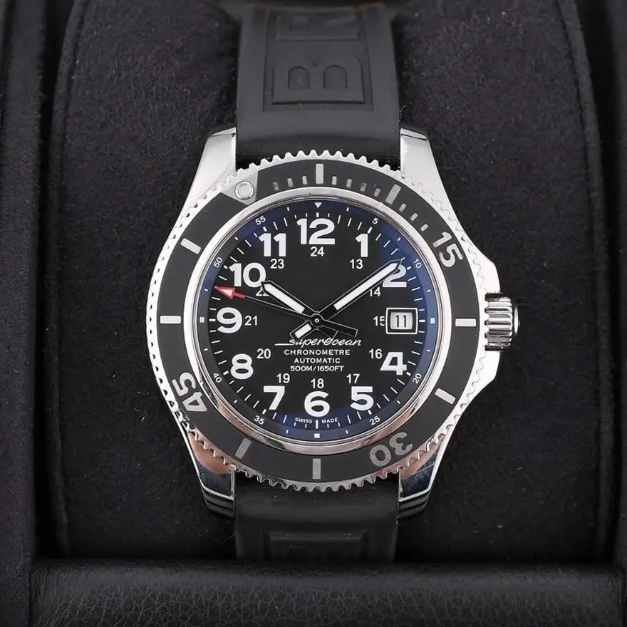 

Luxury Brand New High Quality Superocean Man Ceramic Bezel Black BLue Rubber Stainless Steel Automatic Mechanical Movement Watch