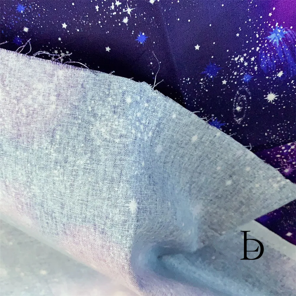Wide110cm Радужная рыбья чешуя звездное небо облака космическая ткань 100% хлопок
