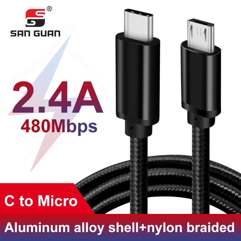 Фото Качественный нейлоновый кабель Micro USB 1 м 3 А высокопроизводительный для быстрой Качественный нейлоновый кабель Micro USB 1 м 3 А высокопроизводительный для быстрой