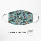 Маска кокер-спаниель для женщин, мужчин, детей, 3d забавная маска для рта, стирающаяся в стиле хип-хоп вечерние с 2 фильтрами