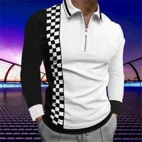 2021 autumn men%e2%80%98s fashion long sleeve polo shirts casual turn down collar zipper top men slim polo shirts branded mens clothing