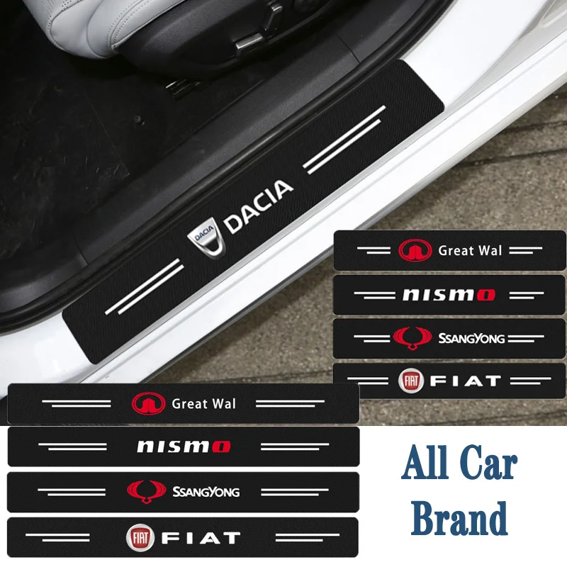 

4pcs Car Door Threshold Sill Protector Sticker Carbon Fiber Stickers for Ford Focus 2005-2021 mk1 mk2 mk3 mk3.5ST RS Mondeo Kuga