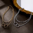 Женское Ожерелье с кулоном VKME, многослойное, в стиле панк, с двойной круглой цепочкой, массивное ожерелье-чокер, ювелирные изделия, 2021