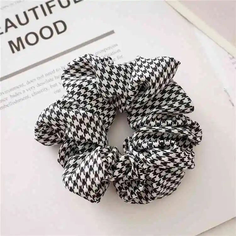 Новинка женское элегантное тонкое кольцо из тонкой ткани в ломаную клетку на