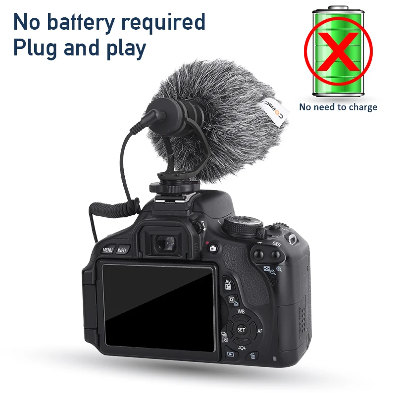 Видеомикрофон Comica CVM-VM10 II направленный микрофон для камеры DJI OSMO смартфона GoPro