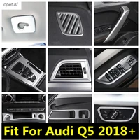 carbon fiber air ac head light armrest strip window lift shift gear panel cover trim for audi q5 2018 2022 accessories interior