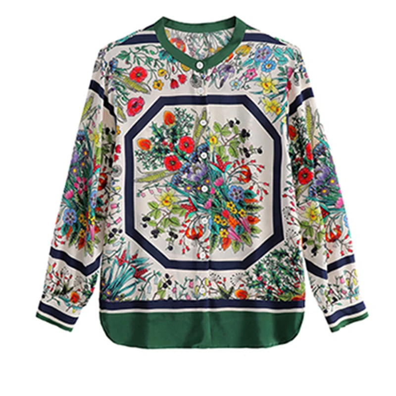 

Vintage flower print shirts women's blouses New Spring summer long sleeve Blouse Female Tops Blusas Mujer