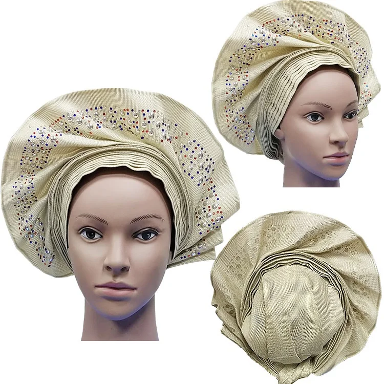 Африканский ASO OKE Gele головное украшение высокого качества нигерийский традиционный свадебное использование 013 Авто Gele