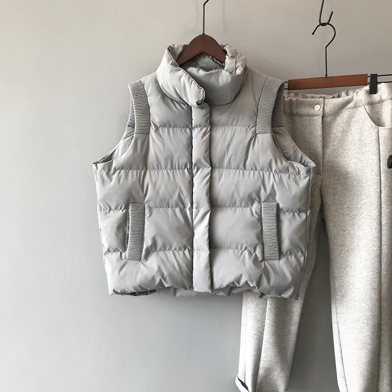 

2020 Women's Spring Jacket Cotton Top Outerwear Women's Vest Warm Women's Clothing Korean Style Sleeveless Jacket Women Black