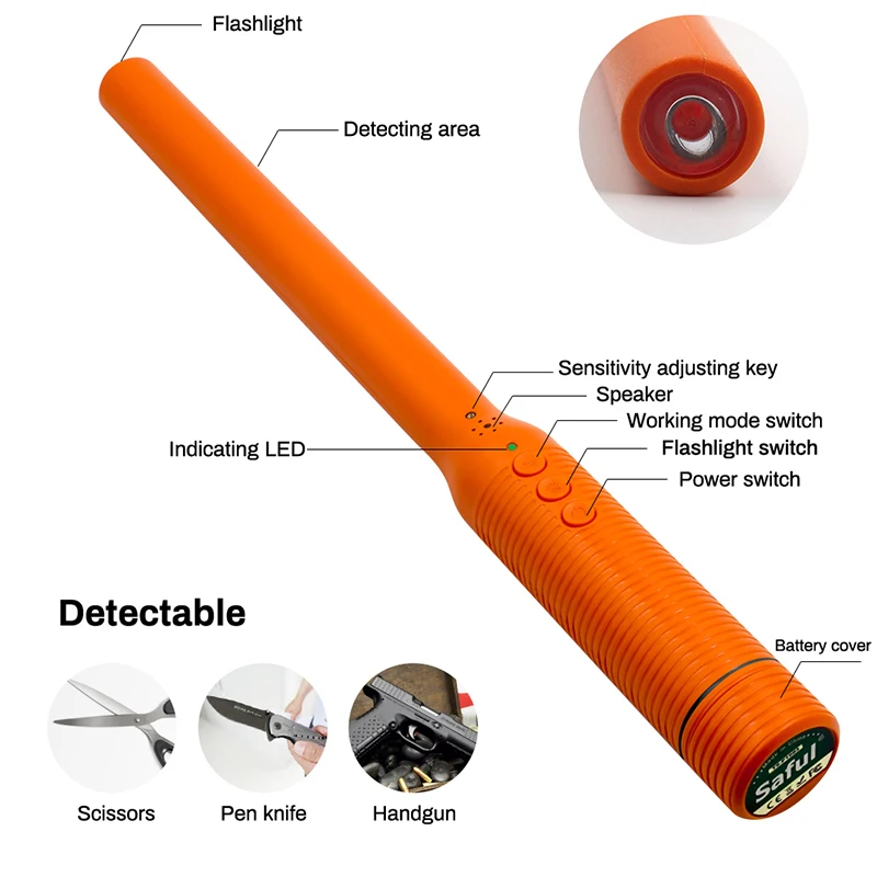 Ручной металлоискатель портативный Высокочувствительный электронный зонд |