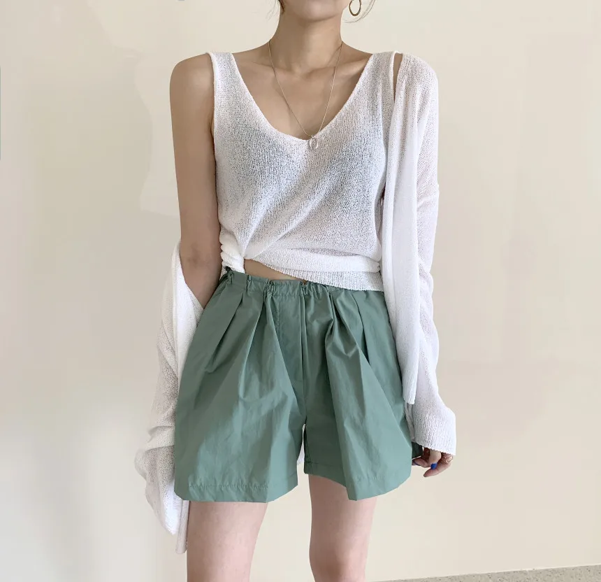 

Женский трикотажный кардиган в стиле оверсайз, повседневный свободный трикотажный комплект из свитера и тонких прозрачных топов в Корейск...