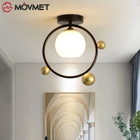 fashion birds copper led ceiling lamp iron hardware glass e27 for corridors aisles home bedroom stairs chandelier light fixture