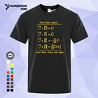 Физика футболка Бог говорит Максвелл уравнения, а затем был светильник Nerd дизайн 16 цветов 100% хлопок Фитнес Футболка европейский размер