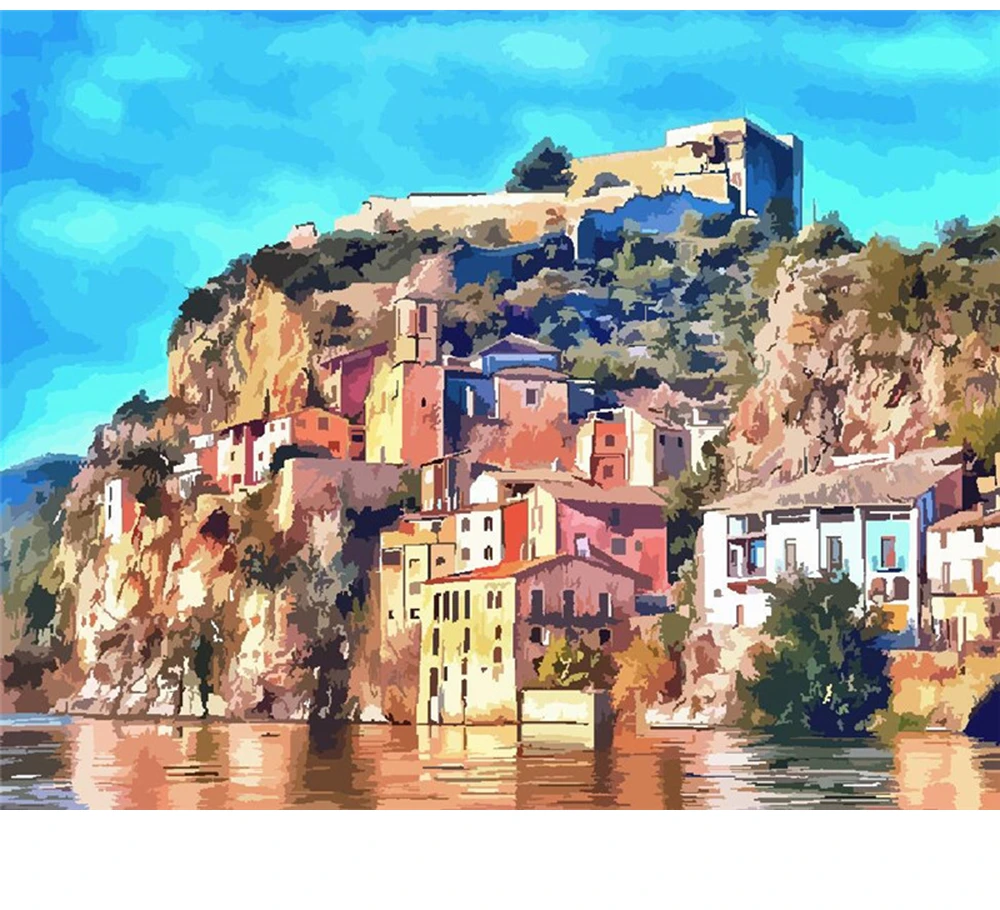 

CraftArtGo картина по номерам пейзаж рисунок на холсте Ручная роспись подарок алмазов картина по номерам водопад комплекты, украшение для дома