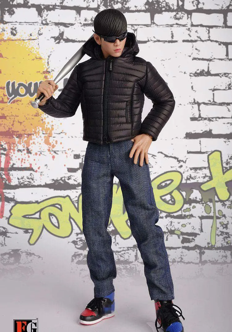 Mnotht 1/6 Male Clothing Set Fire Girl Toys FG040 Down Jackets Coat Clothes Suit Black/Yellow/Red Fit 12 Inch Body Action Figure