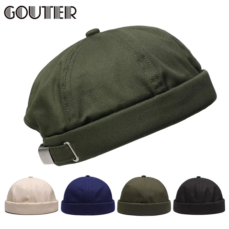 GOUTER Beanies повседневная короткая шляпа в стиле хип хоп унисекс Регулируемая