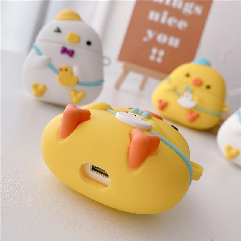 Чехол для AirPods Pro 2 1 чехол с 3D рисунком куриного утка защитный наушников |