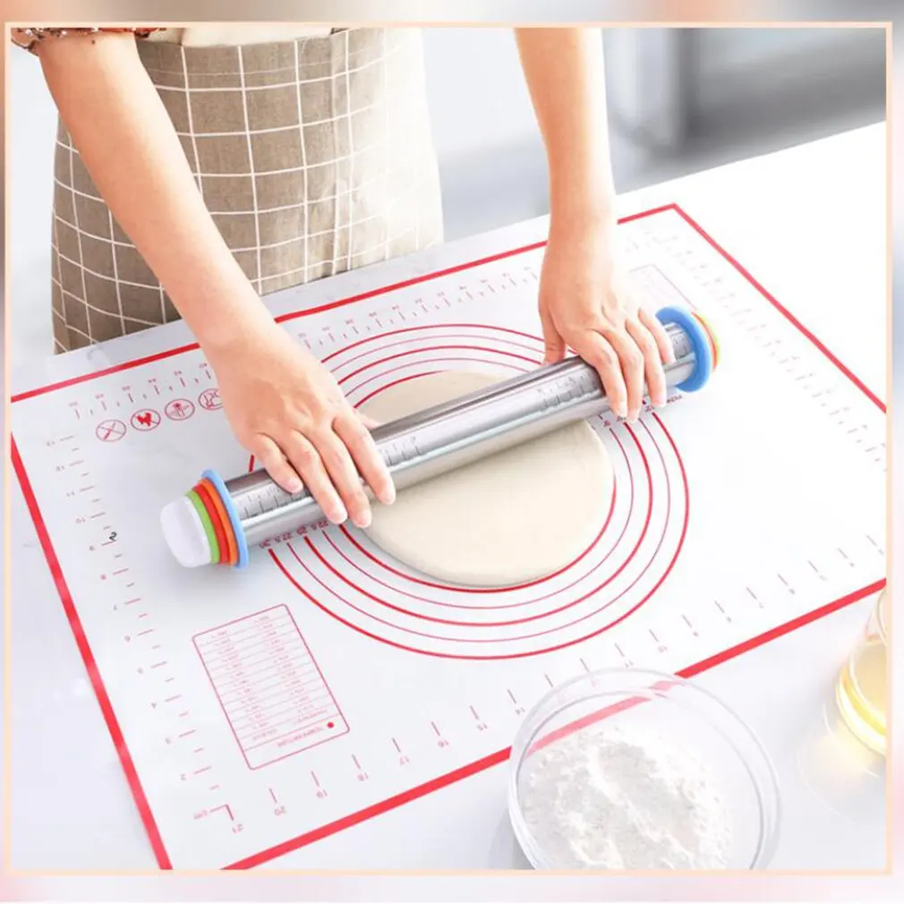 

Non-Stick Silicone Baking Mat Heat Resistance Table Placemat Pad Pastry Board Rolling Dough Mats with Measurement Oven Liner