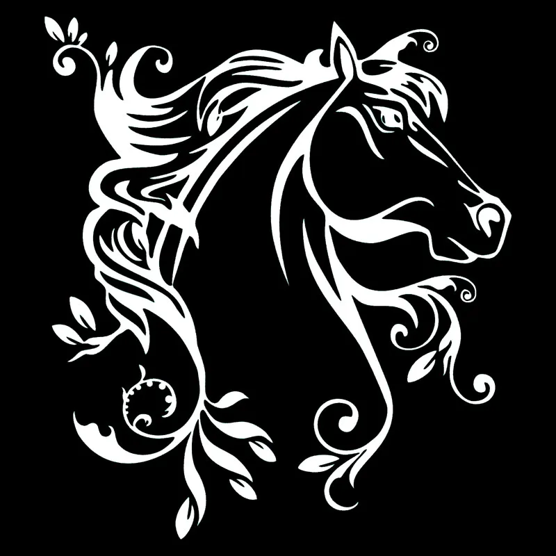 

Beautiful Horse Flower Car Sticker Fresh Animal Design Car Shape PVC Sticker 22.4cm*20cm