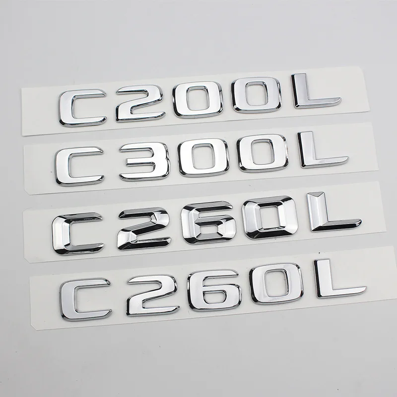 

1 Pcs 3D Auto emblems C200LC260LC300L Letter Decals car badge class Stickers For Mercedes Benz car Styling