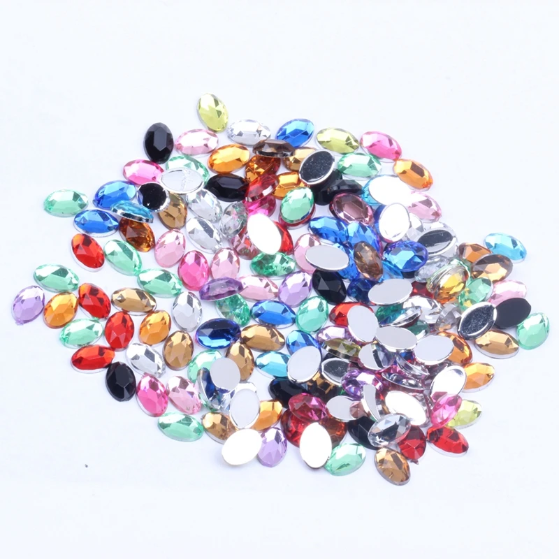 Акриловые стразы с плоской задней стороной 4x6 мм 10000 шт овальной формы много
