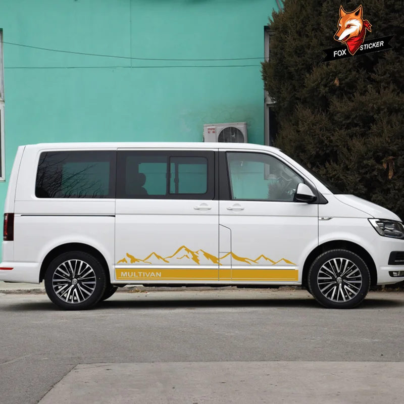 2 шт. боковой двери юбка наклейки горный автомобиля графика виниловые на авто