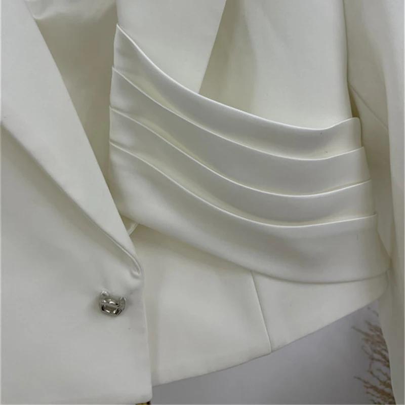 

SISPELL Patchwork Buttons Coat For Female Lapel Collar Long Sleeve Cropped Hollow Out Women's Sexy Coat Fashion Streetwear