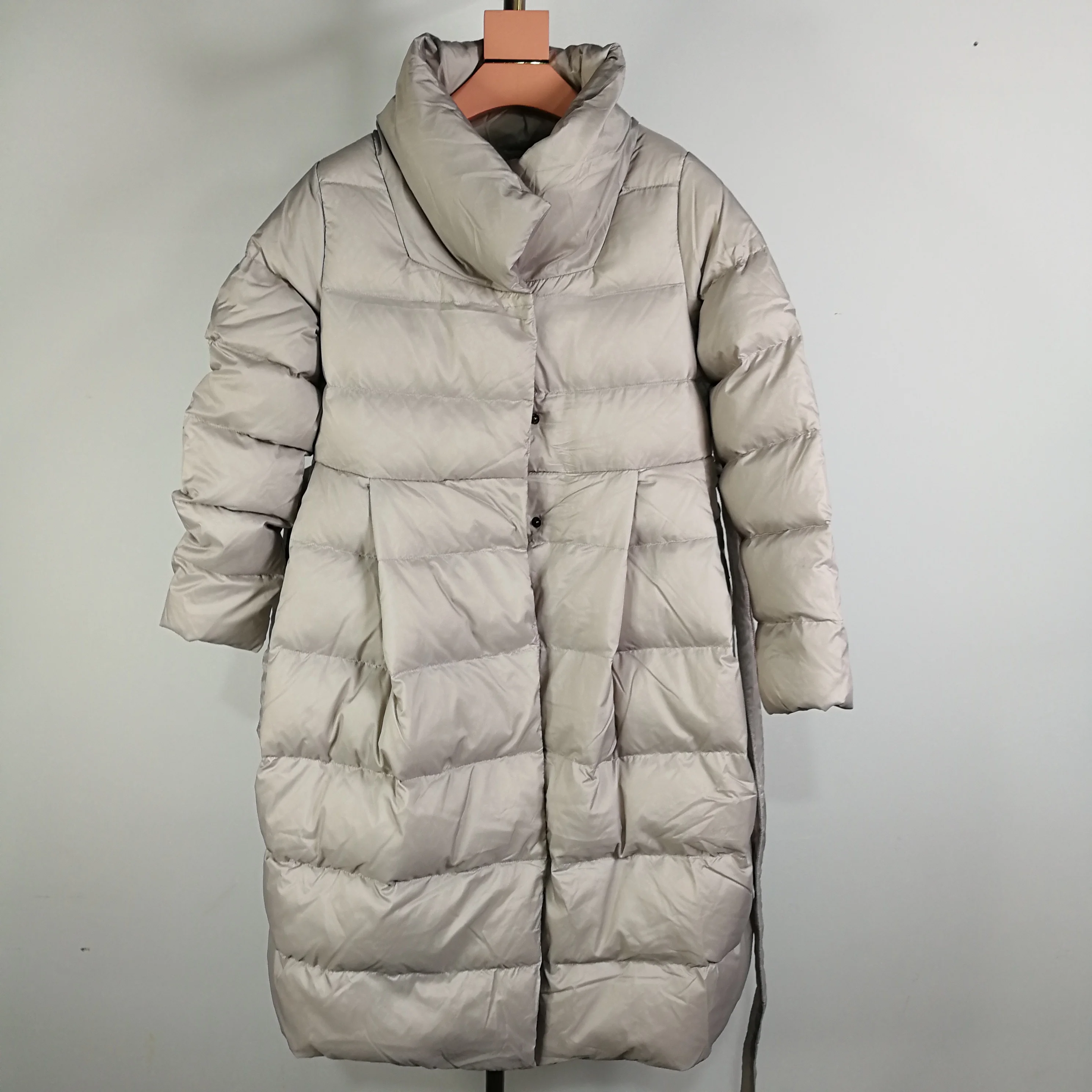 Пальто-юбка женское с воротником-стойкой и завязкой-бантом | Женская одежда