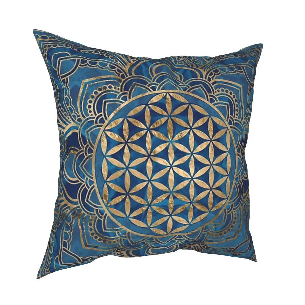 

Lotus Mandala Pillow Cover Home Decor Pattern Bohemian Boho Cushions Throw Pillow for Home Polyester Double-sided Printing