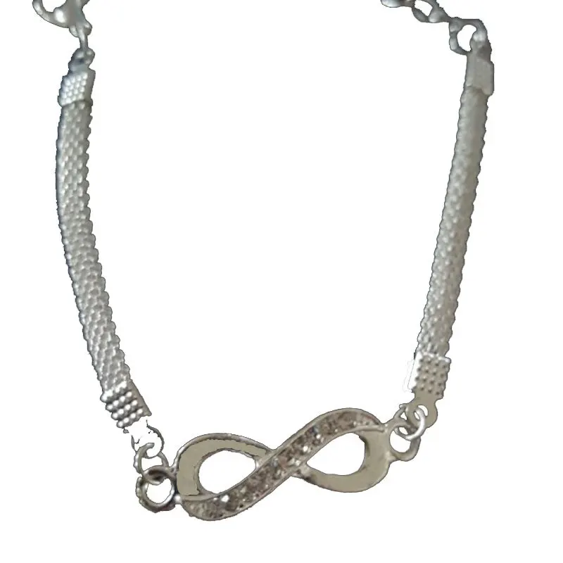 

Explosive style hot sale infinite diamond-studded metal bracelet, simple personality, unisex fashion jewelry